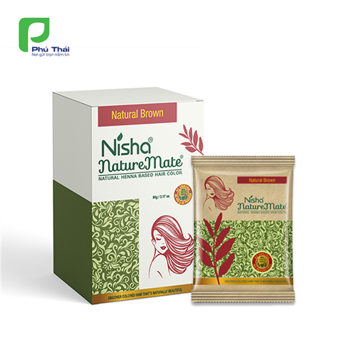Bột phủ màu Nisha Naturemate Natural Henna Based Hair Color - Natural Brown